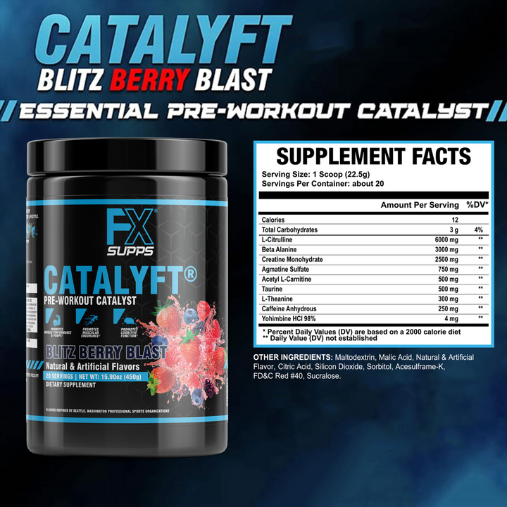 Catalyft Pre-Workout Powder | Energy, Focus, Endurance &amp; Pump Support