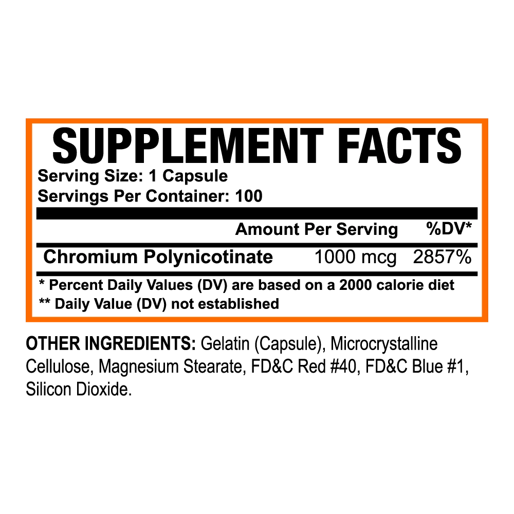 Chromium Polynicotinate 1,000 mcg | Metabolism &amp; Glucose Support