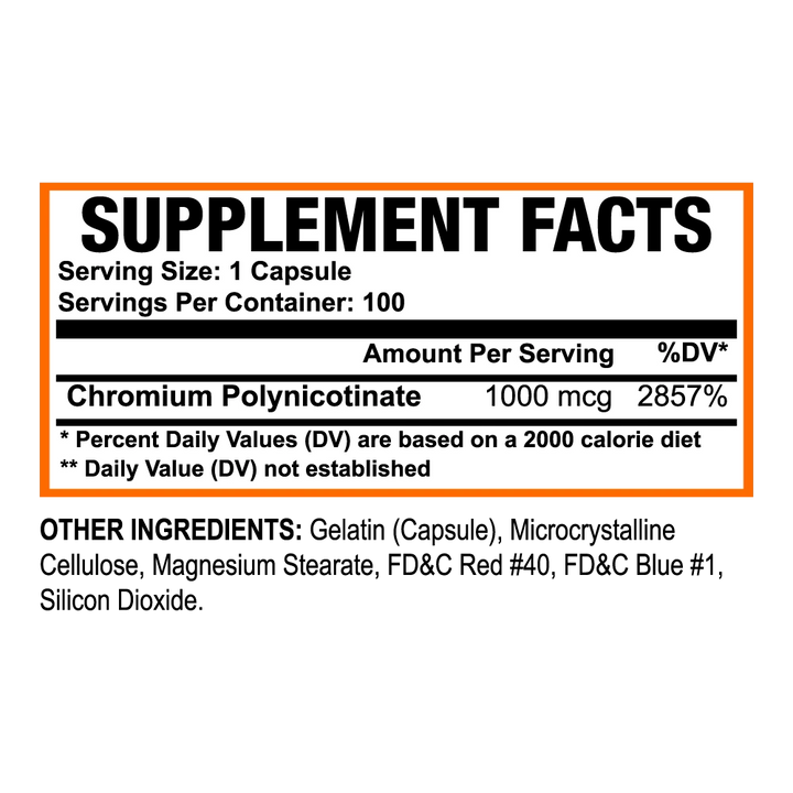 Chromium Polynicotinate 1,000 mcg | Metabolism &amp; Glucose Support