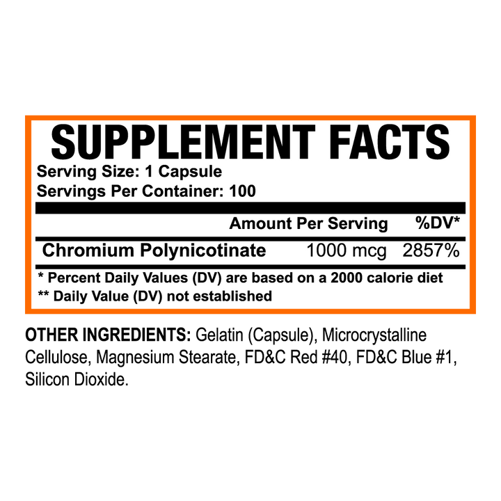 Chromium Polynicotinate 1,000mcg - 100ct | BUY WITH PRIME