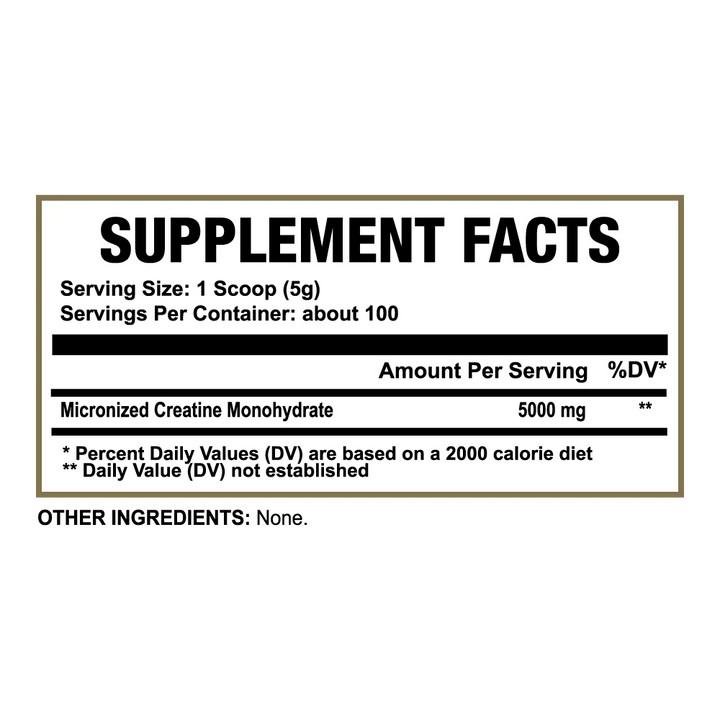 Micronized Creatine Monohydrate Powder 5g | 100 Servings