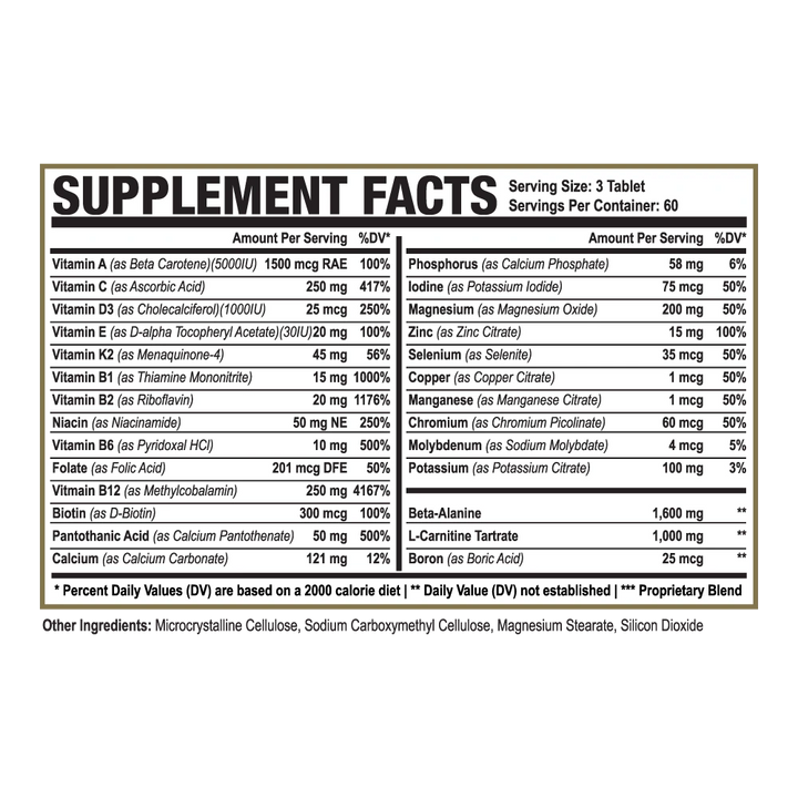 Performance Multivitamin 180ct | High Potency Multivitamin for Active Adults, Energy &amp; Recovery Support