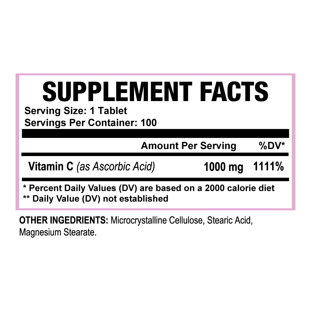 Vitamin C 1,000mg Tablets | Immune Support + Antioxidant