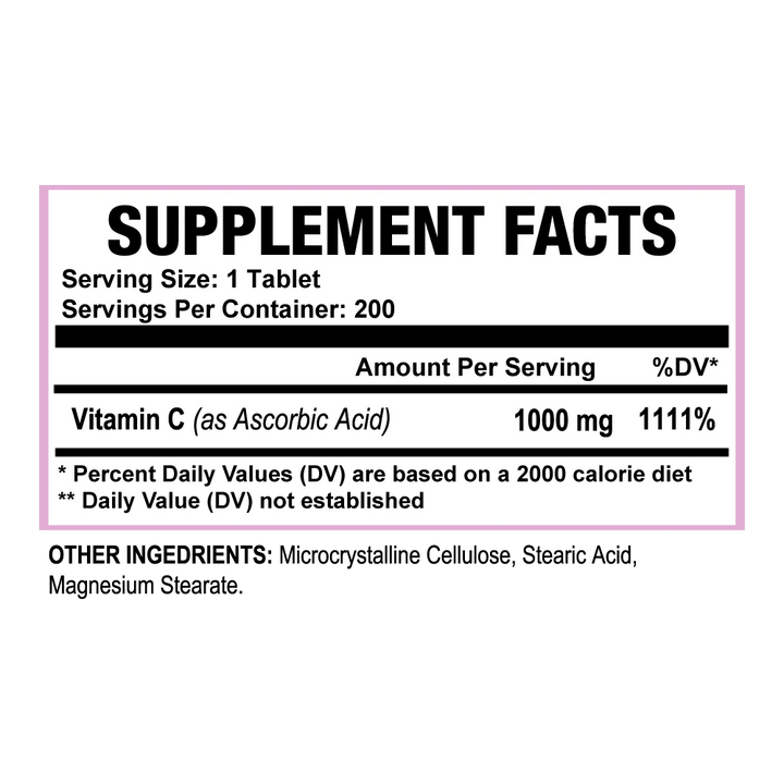 Vitamin C 1,000mg Tablets | Immune Support + Antioxidant